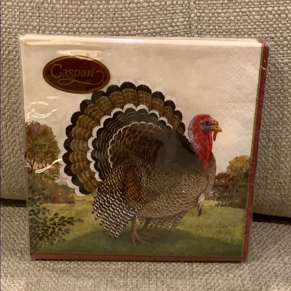 2 pkgs Caspari Autumn Thanksgiving Farm Napkins